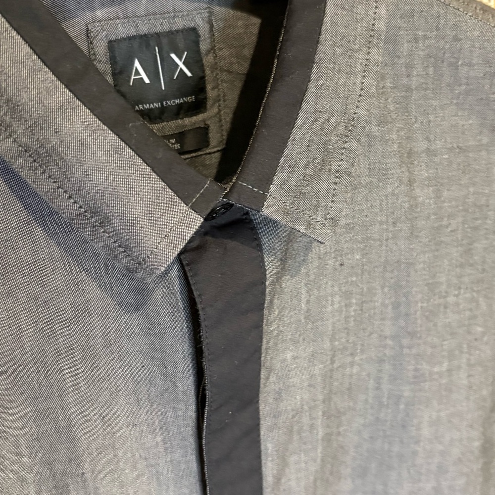 Armani Exchange Men's Charcoal Button Down Shirt. Size M (Slim) Great condition.
